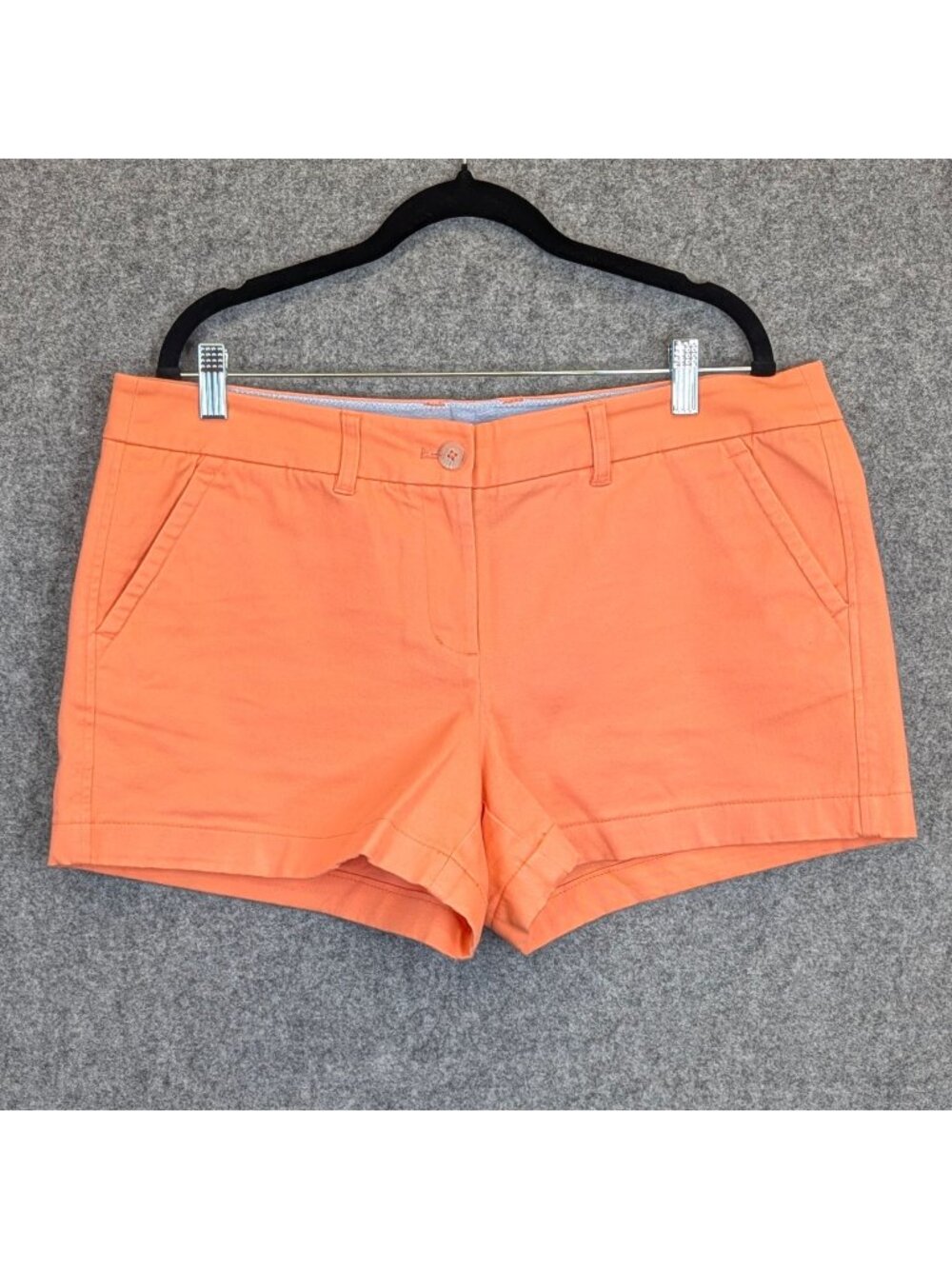 Southern Tide Womens Orange Cotton Shorts Size 12 w Pockets & Embroidered Logo